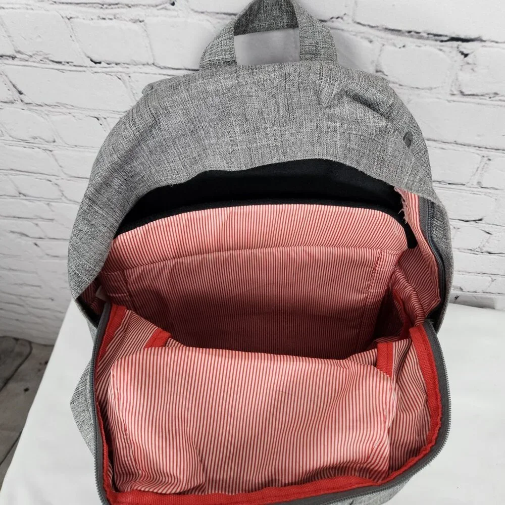 Herschel Grey Laptop Sleeve Multiple Pockets Organizer School Backpack Bag